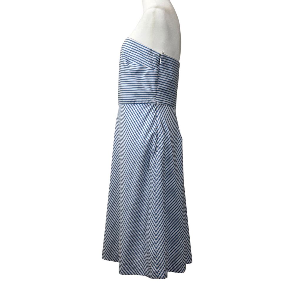 Banana Republic Blue and White striped cotton dress with one-shoulder knot detai - Picture 5 of 5
